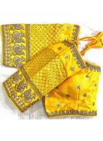 Cobra Silk Yellow Traditional Wear Embroidery Work Blouse